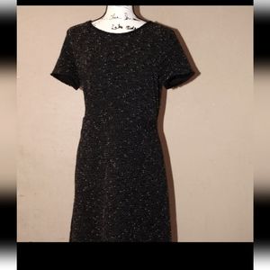 Loft Black/White Boucle short sleeve Dress with Waist size 12